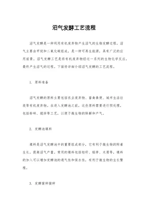 沼气发酵工艺流程