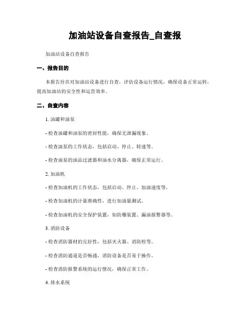加油站设备自查报告_自查报