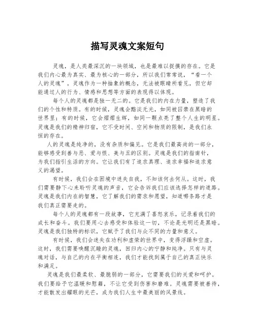 描写灵魂文案短句