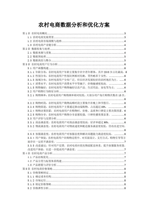 农村电商数据分析和优化方案