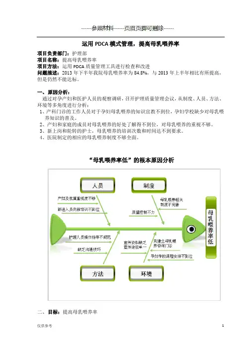 母乳喂养PDCA【医学模板】