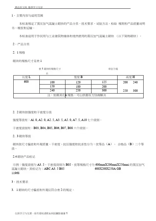 最新《蒸压加气混凝土砌块》gb11968—2018-7-18