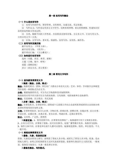 实用写作复习材料