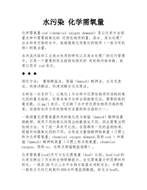 水污染 化学需氧量