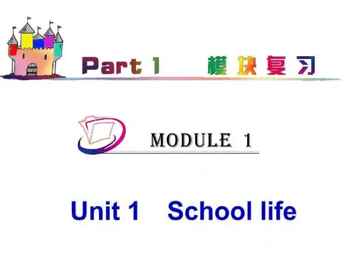 江苏译林版高中新课标总复习英语课件：part1 M1-Unit 1 School life(2)