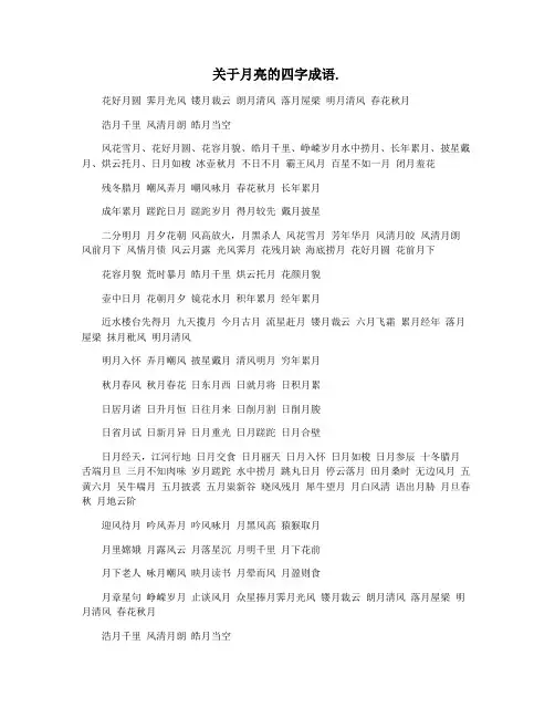 关于月亮的四字成语.
