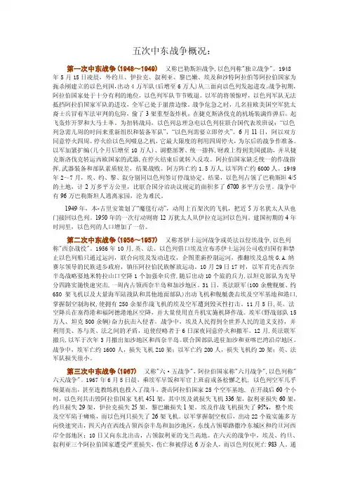 五次中东战争概况：