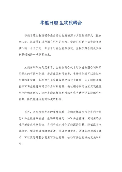 华能日照 生物质耦合