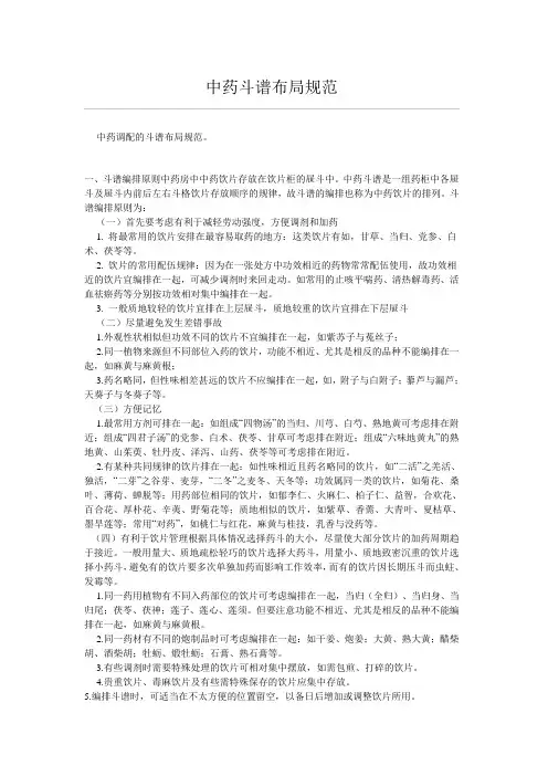 中药斗谱布局规范