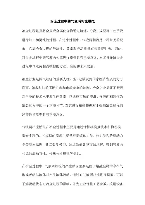 冶金过程中的气液两相流模拟