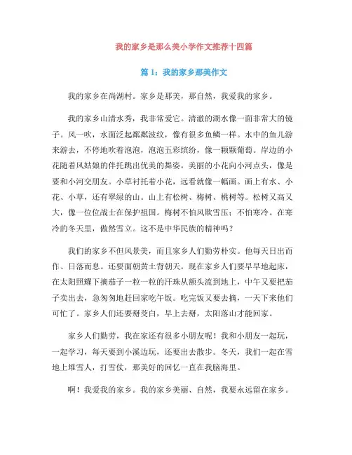 我的家乡是那么美小学作文推荐十四篇