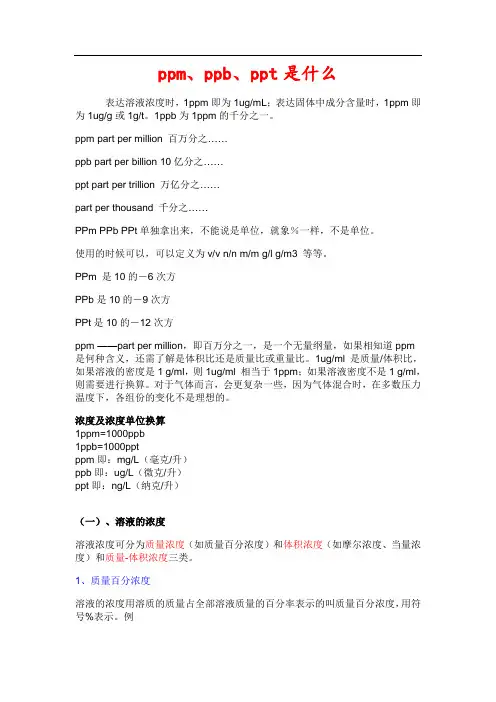 ppm、ppb、ppt-是什么？