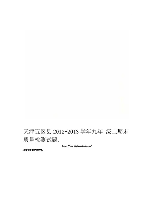 天津五区县2012-2013学年九年级上期末质量检测试题