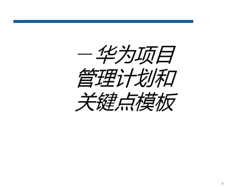 华为项目管理计划和关键点模板课件