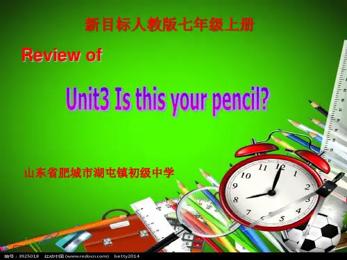 山东省肥城市湖屯镇初级中学人教版七年级英语上册课件：Unit3Isthisyourpencil(共24张PPT)