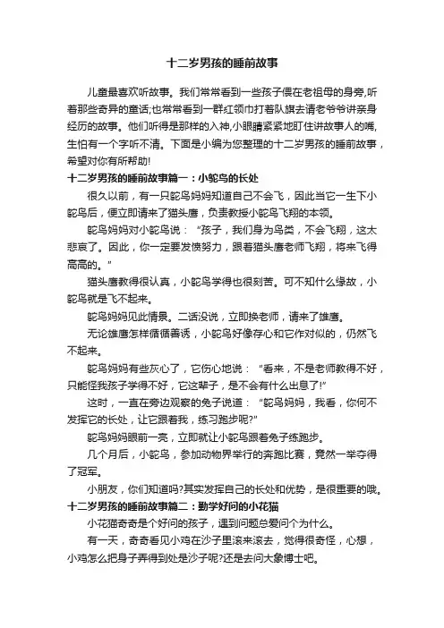 十二岁男孩的睡前故事