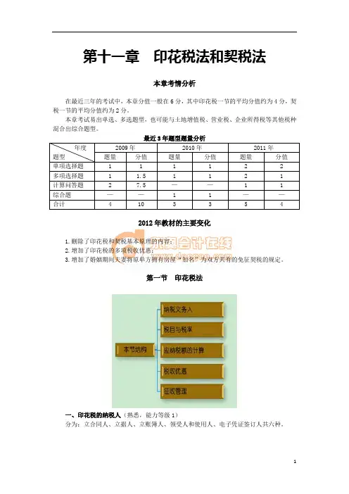 12注会税法  印花税法和契税法