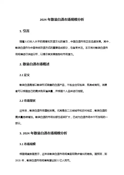 2024年散装白酒市场规模分析