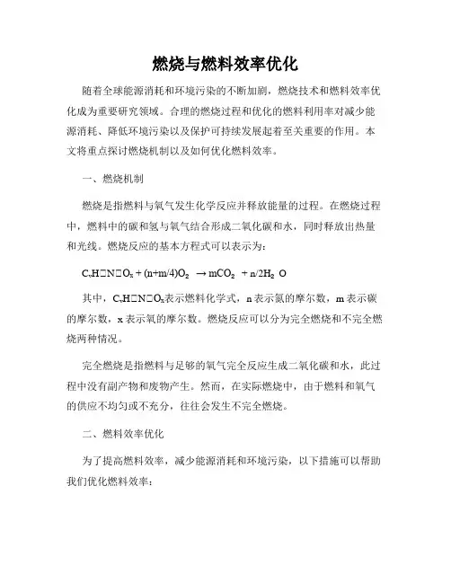 燃烧与燃料效率优化