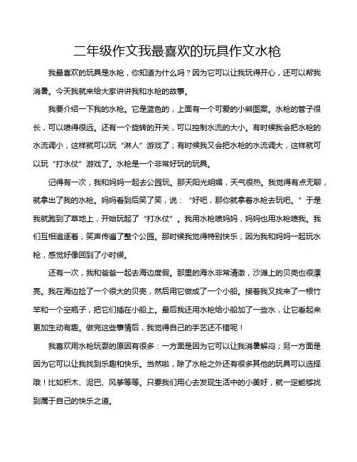 二年级作文我最喜欢的玩具作文水枪