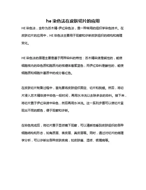 he染色法在皮肤切片的应用