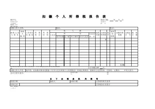 扣缴个人所得税报告表