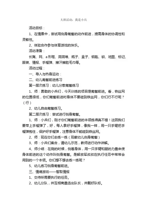 大班活动：我是小兵