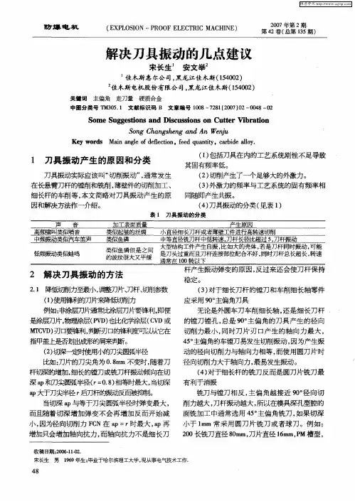 解决刀具振动的几点建议