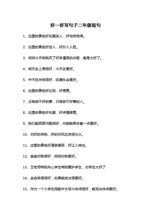 好…好写句子二年级短句