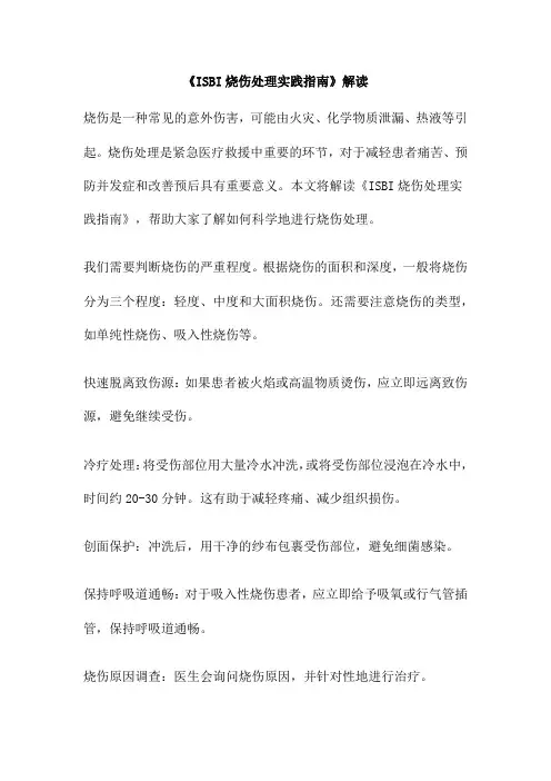 《ISBI烧伤处理实践指南》解读