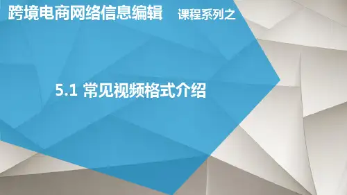 5.1常见视频格式介绍