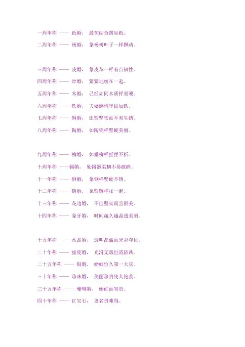 结婚的周年