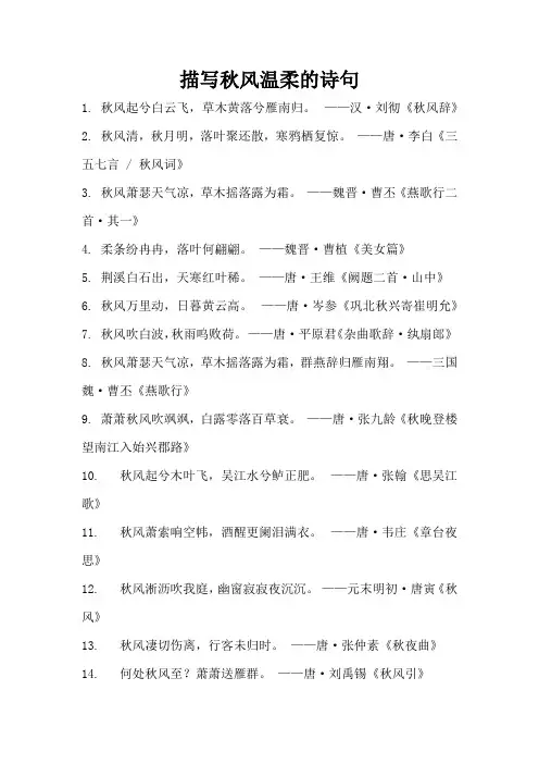 描写秋风温柔的诗句