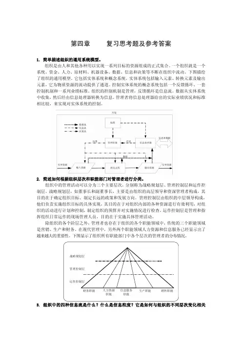 管理信息系统基础第四章复习思考题及参考答案