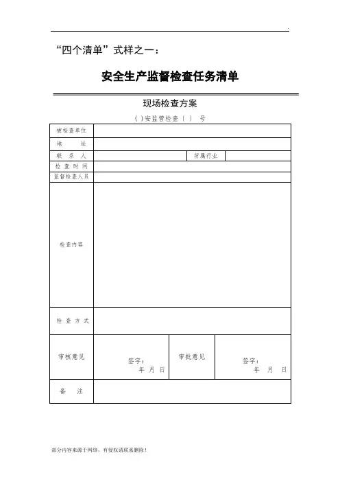 四个清单样式