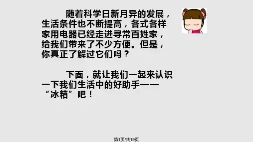 冰箱的调查研究总结PPT课件