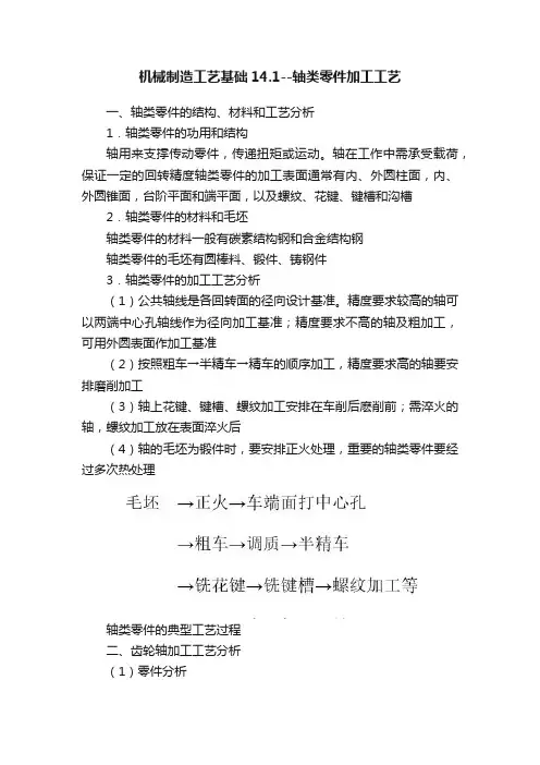 机械制造工艺基础14.1--轴类零件加工工艺