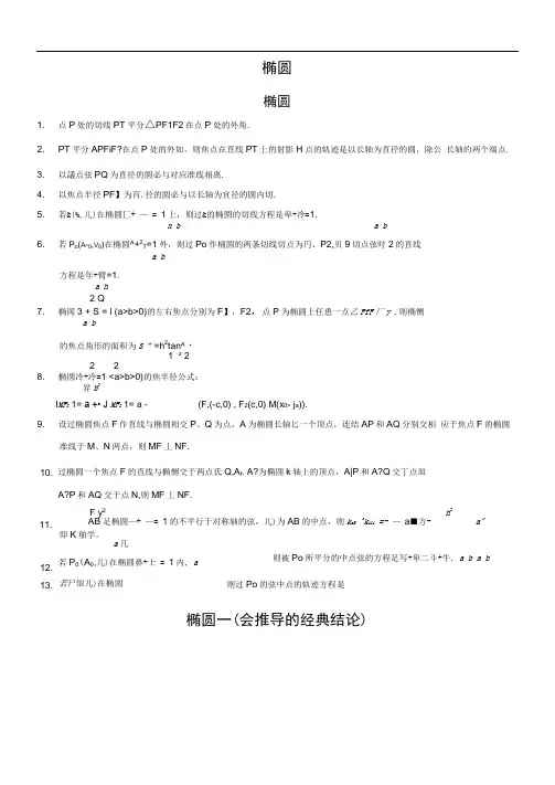 高考必备圆锥曲线知识点及解题技巧