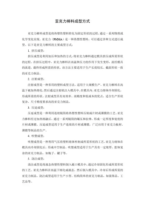 亚克力棒料成型方式