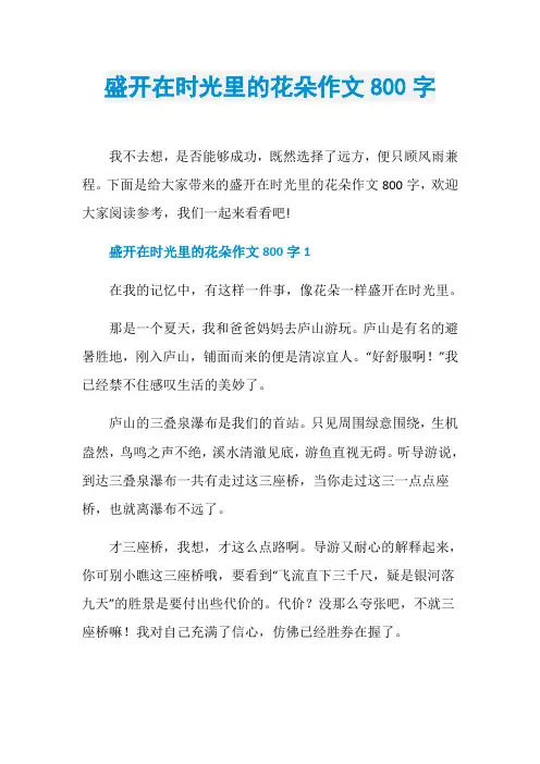盛开在时光里的花朵作文800字