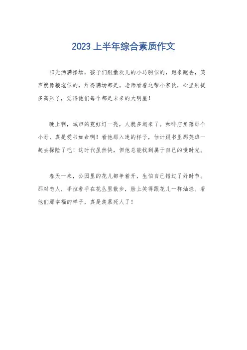 2023上半年综合素质作文