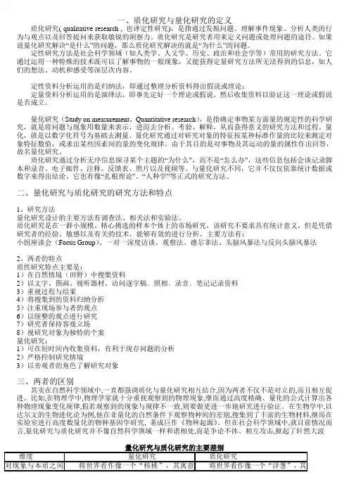 质化研究与量化研究