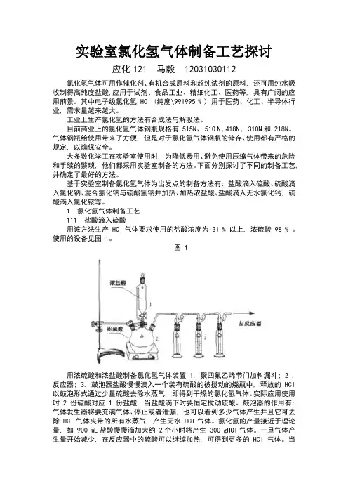 实验室氯化氢气体制备工艺探讨