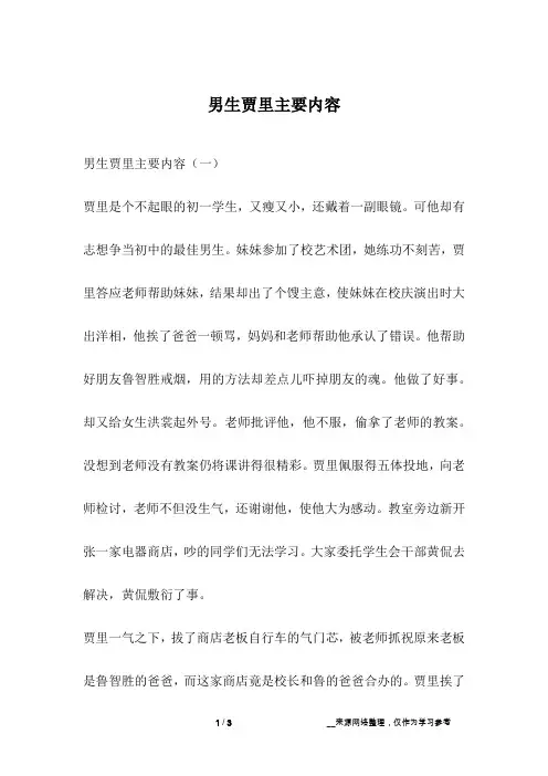 男生贾里主要内容