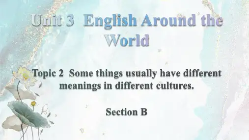 Unit 3 Topic 2 Section B-九年级英语上册课件(仁爱版)