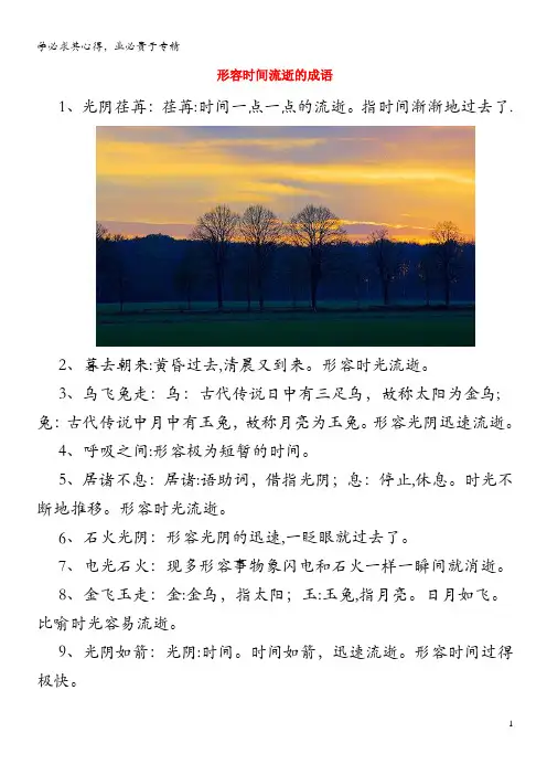 小学语文 成语大全 形容时间流逝的成语(1)