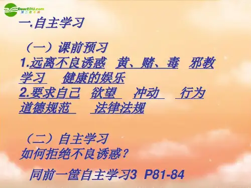 《拒绝不良诱惑》PPT课件