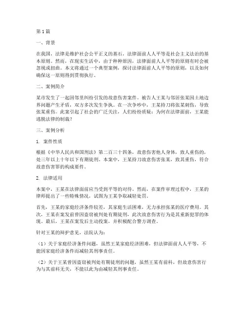 案例法律面前人人平等(3篇)