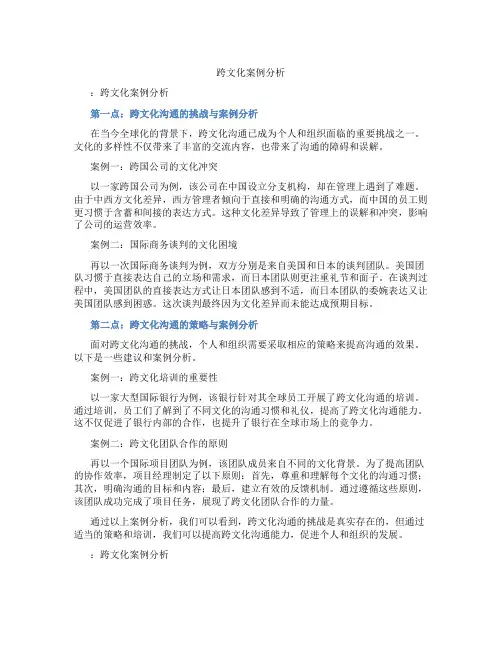 跨文化案例分析
