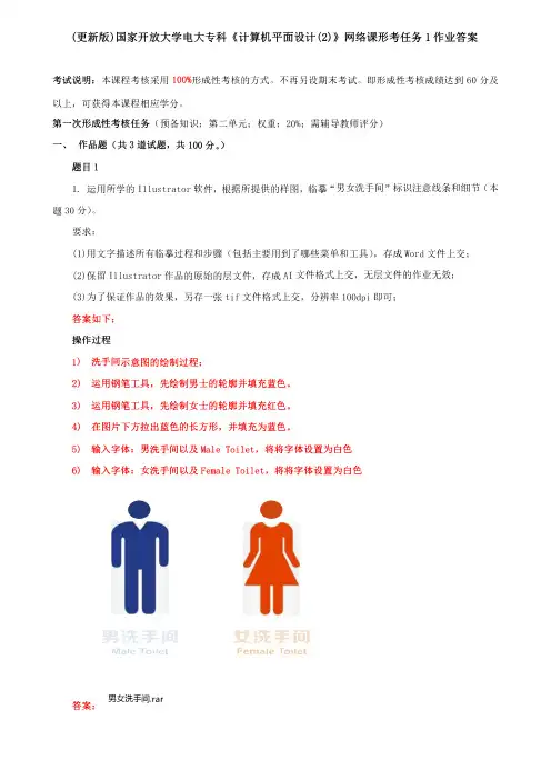 (更新版)国家开放大学电大专科《计算机平面设计(2)》网络课形考任务1作业答案